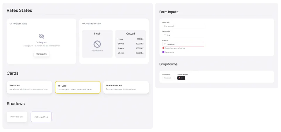 Prague Escorts — Design system 3